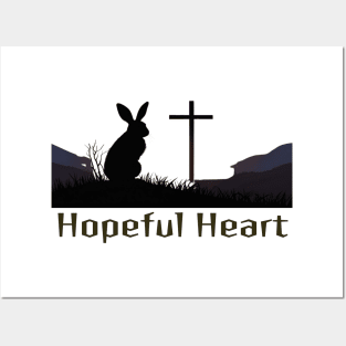 Hope ful Heart /Easter Bunny with a Cross /  Easter Gifts Posters and Art